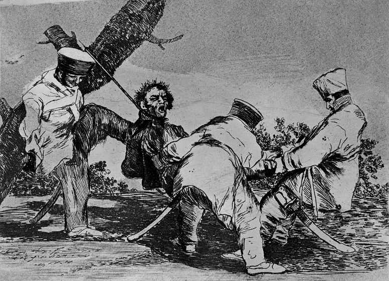 Francisco Goya. The series "disasters of war", page 32: For what?