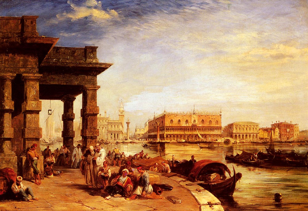 Edward Prichett. Looking at St Mark's square from the Dogana