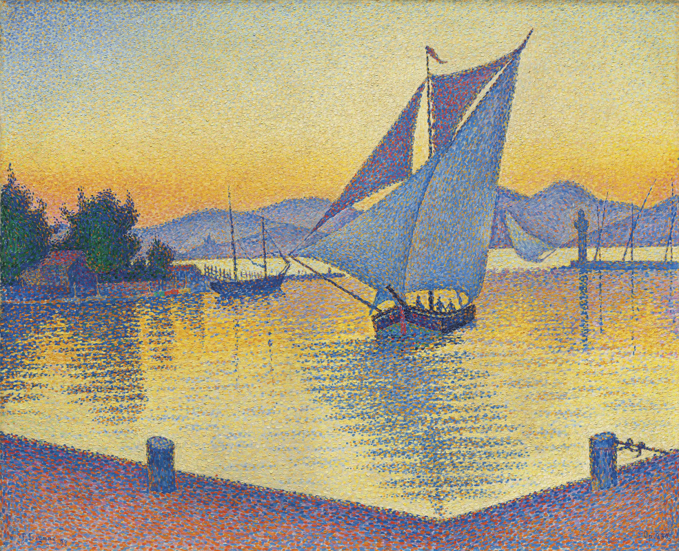 Paul Signac. Le Port au soleil couchant, Opus 236 (Saint-Tropez)