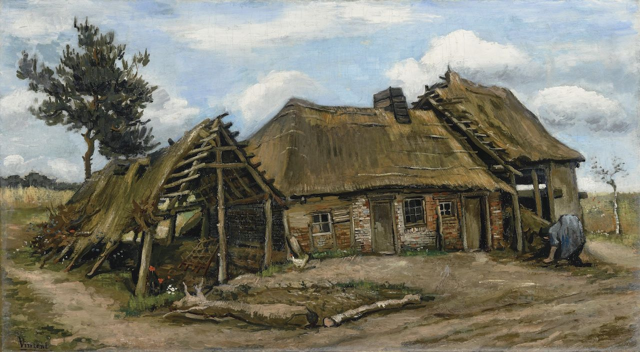 Vincent van Gogh. Peasant woman in front of a farmhouse