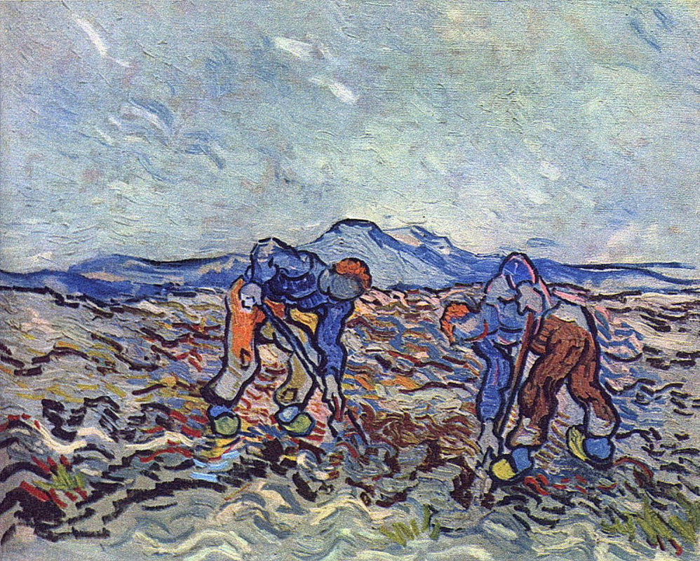 Vincent van Gogh. Farmers shoveling potatoes