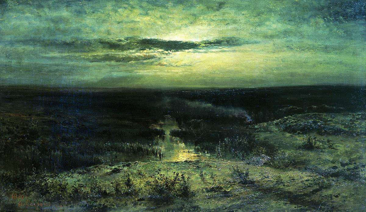 Alexey Savrasov. Moonlit night. Swamp
