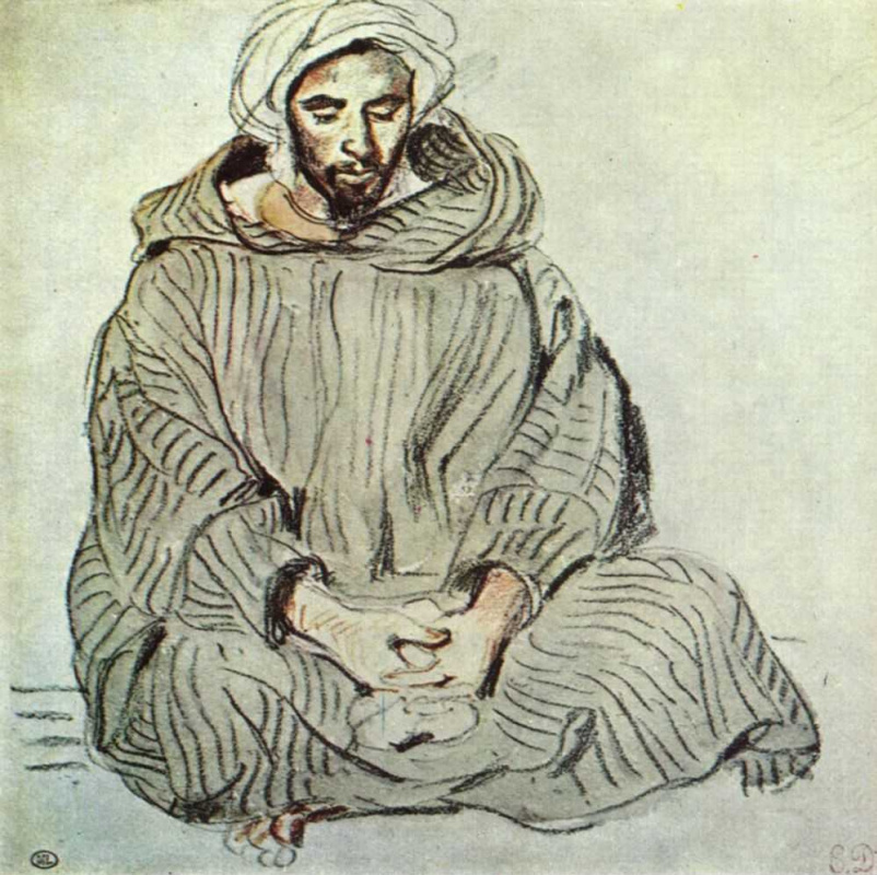 Eugene Delacroix. Sitting Arab. Tangier