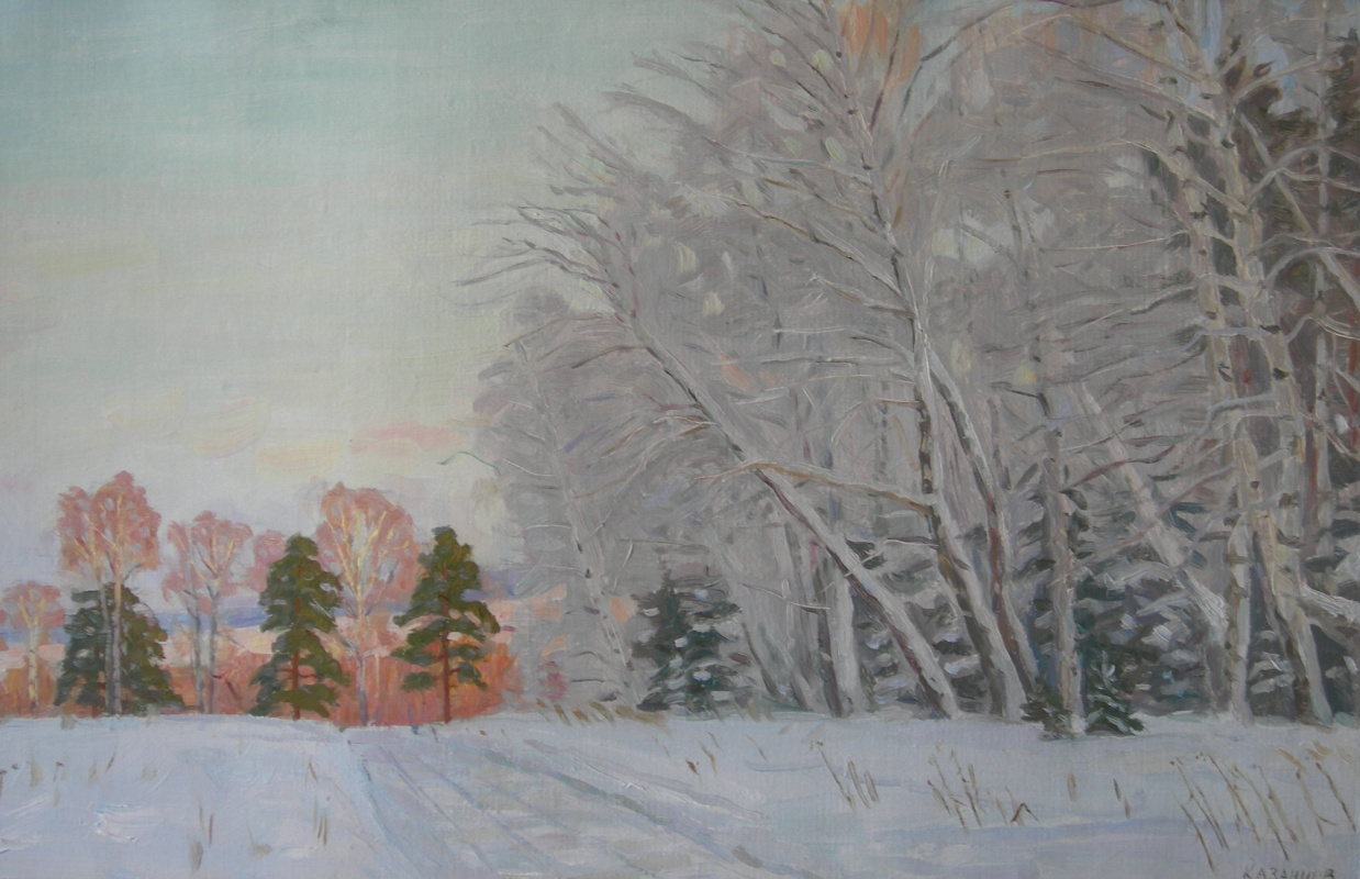 Eugene Alexandrovich Kazantsev. Winter forest. Frost.