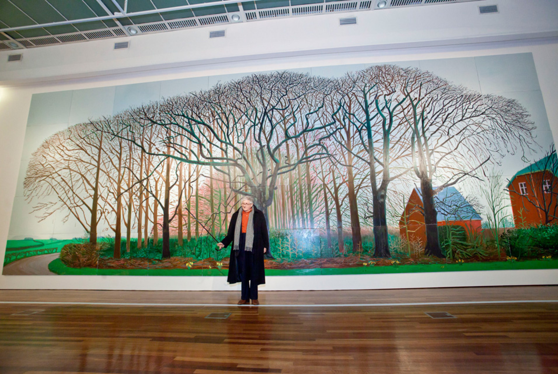Tall trees near Warter, 2007, 1220×460 cm by David Hockney