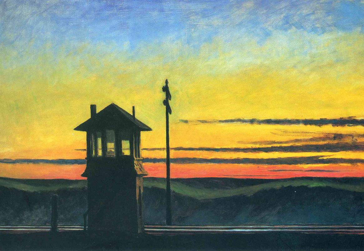 Edward Hopper. Sunset on the railway