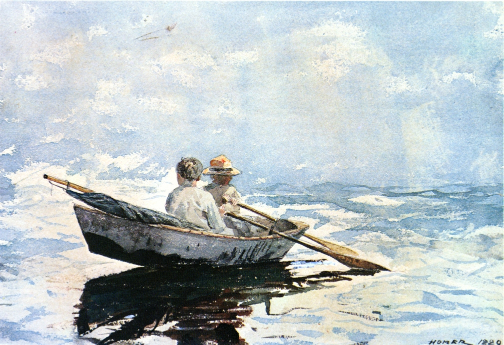 Winslow Homer. Rowing boat