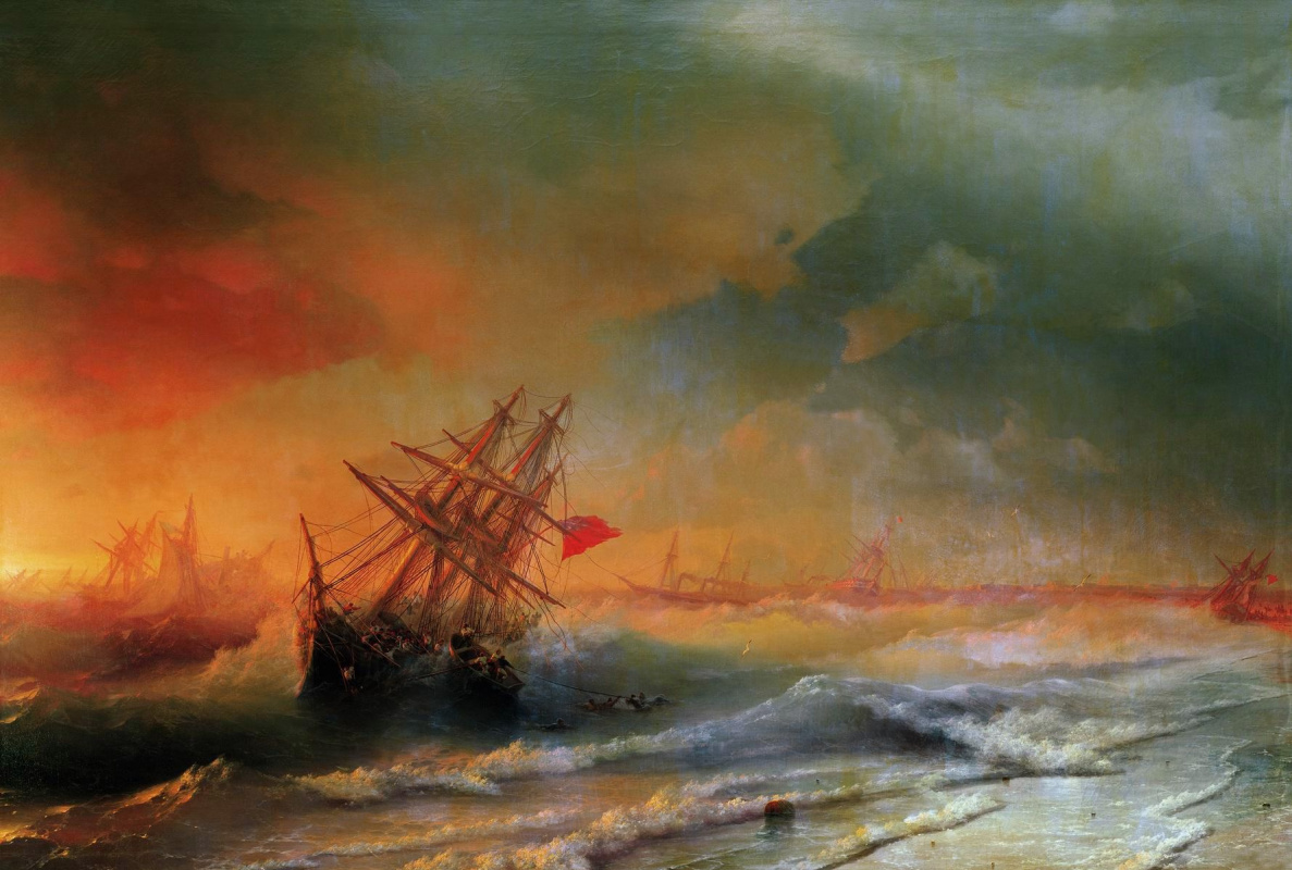 Ivan Aivazovsky. Storm over Evpatoria