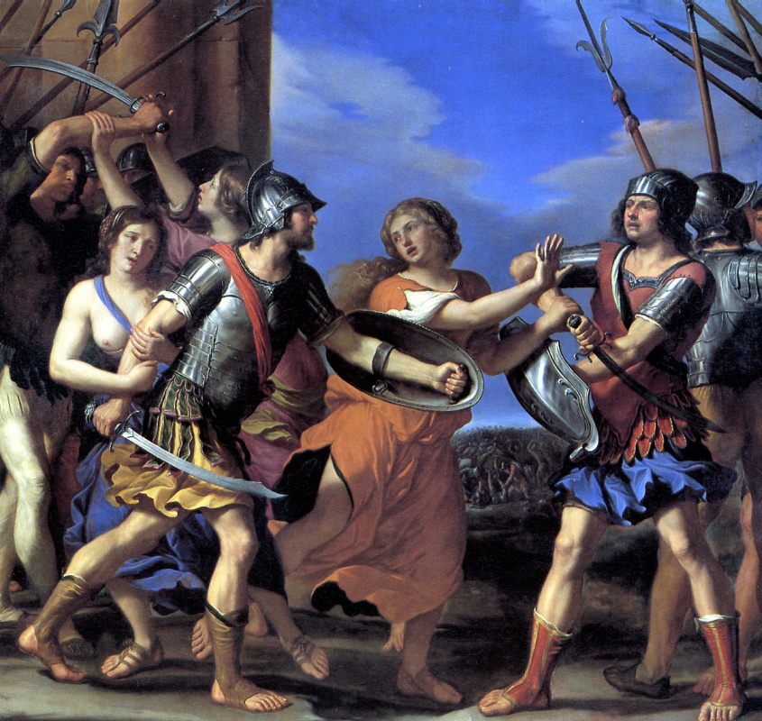 Giovanni Francesco Guercino. Hersilia, ranimaya Romulus and Titus.