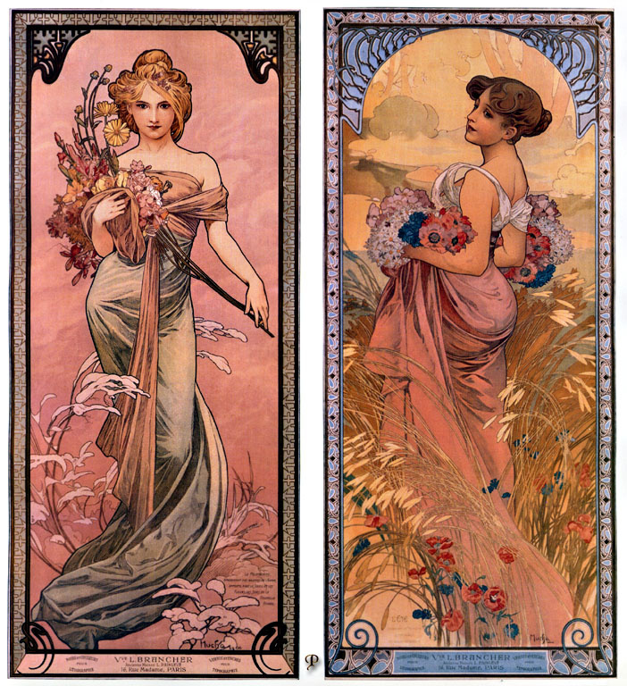 Alfonse Mucha. The spring and Summer. From the series "Four seasons"