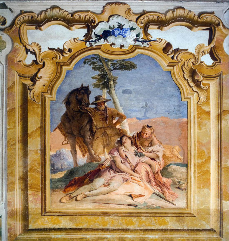 Джованни Баттиста Тьеполо. Ангелика в сопровождении пастуха лечит Медора травами
