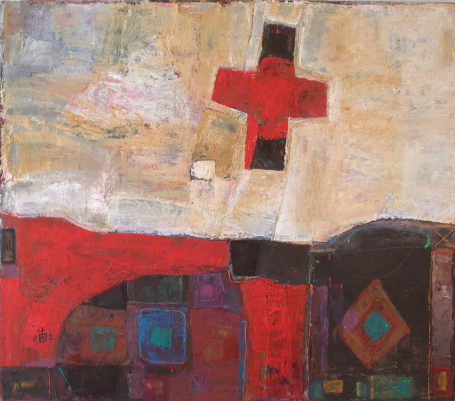 Igor Kislitsyn. "The origin of the cross 2", 2002, oil on canvas, 150 x 170