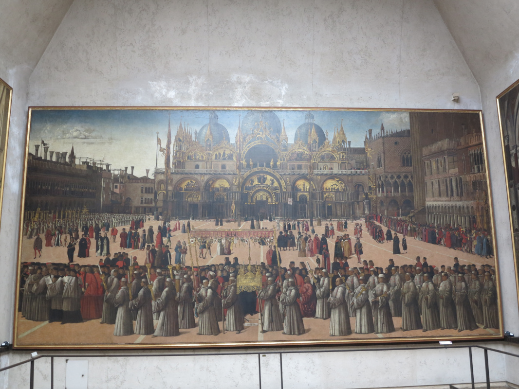 The procession of the relics of the Holy Cross in St. Mark's Square. Fragment V