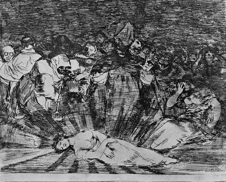Francisco Goya. The series "disasters of war", page 79: Truth is dead