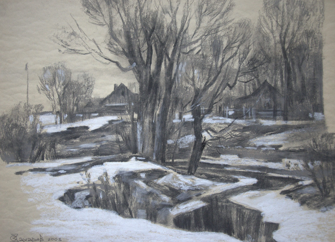 Oleg Borisovich Zakharov. Winter on the river. Thief.