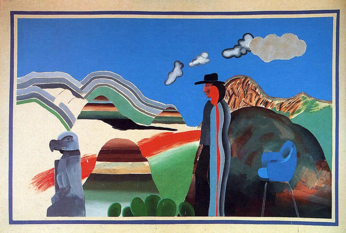 David Hockney. Rocky mountains and tired Indians