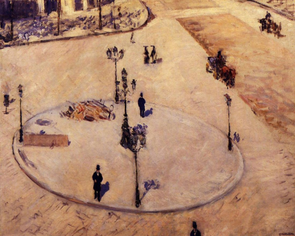 Gustave Caillebotte. An island of security. Boulevard Haussmann