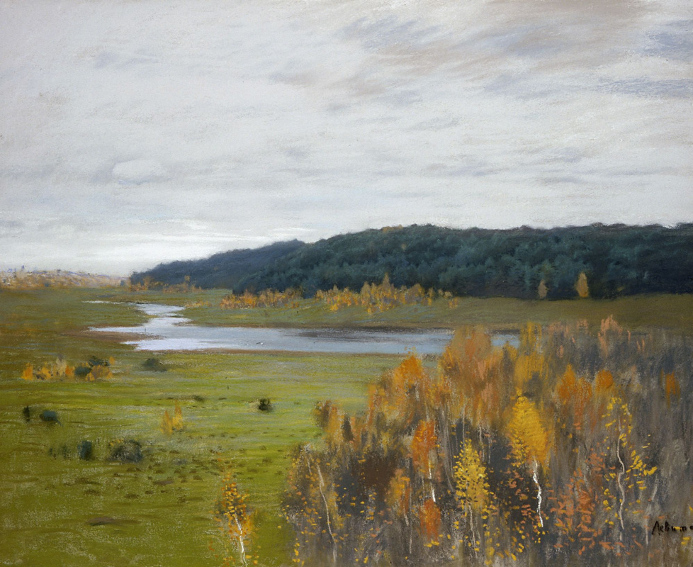 Isaac Levitan. The valley of the river. Autumn