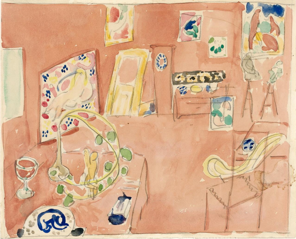 Henri Matisse. Study for the painting "Artist's Workshop"