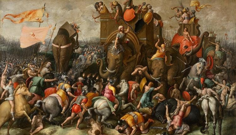 Masterpieces of unknown artists. The battle of Zama