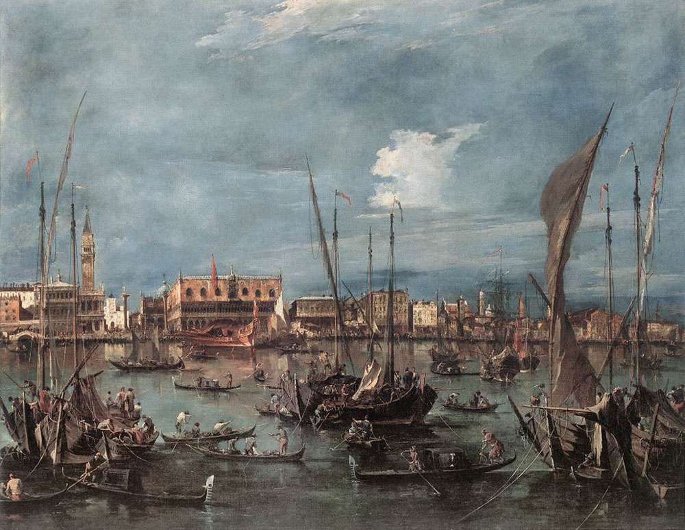 Francesco Guardi. Molo and Schiavoni from Basino di San Marco