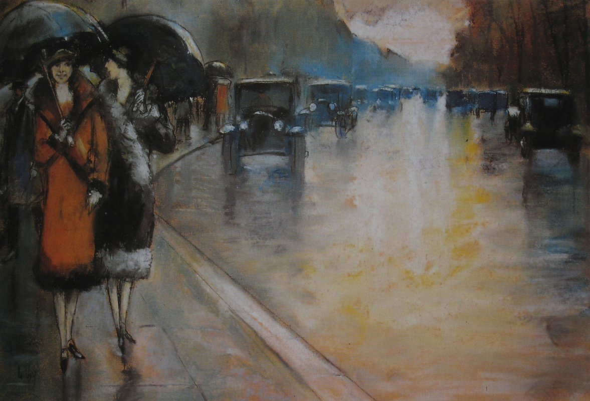 Lesser Ury. 柏林街在雨中