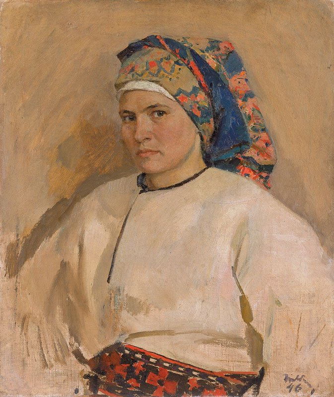 Tetyana Yablonska. Autoritratto in costume ucraino