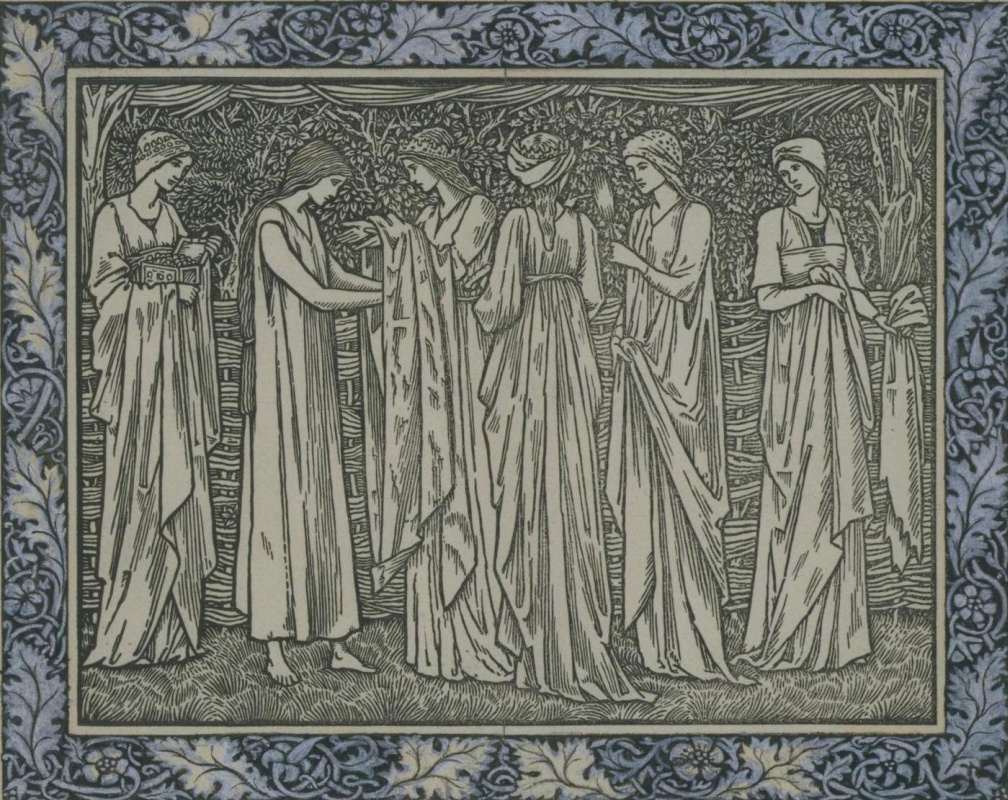 William Morris. Sketch of the illustration for the collection of Jeffrey Chaucer (co-authorship with Edward Burne-Jones)