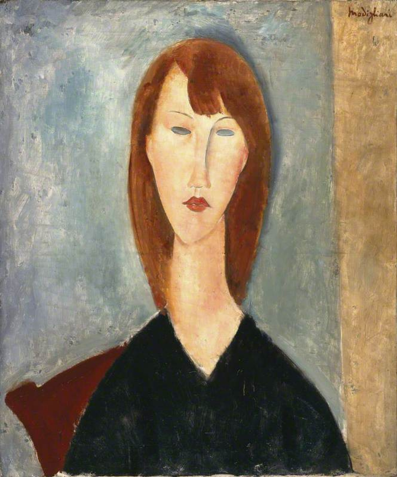 Amedeo Modigliani 一个女人的肖像, 1918, 64×68 厘米：作品描述| Arthive