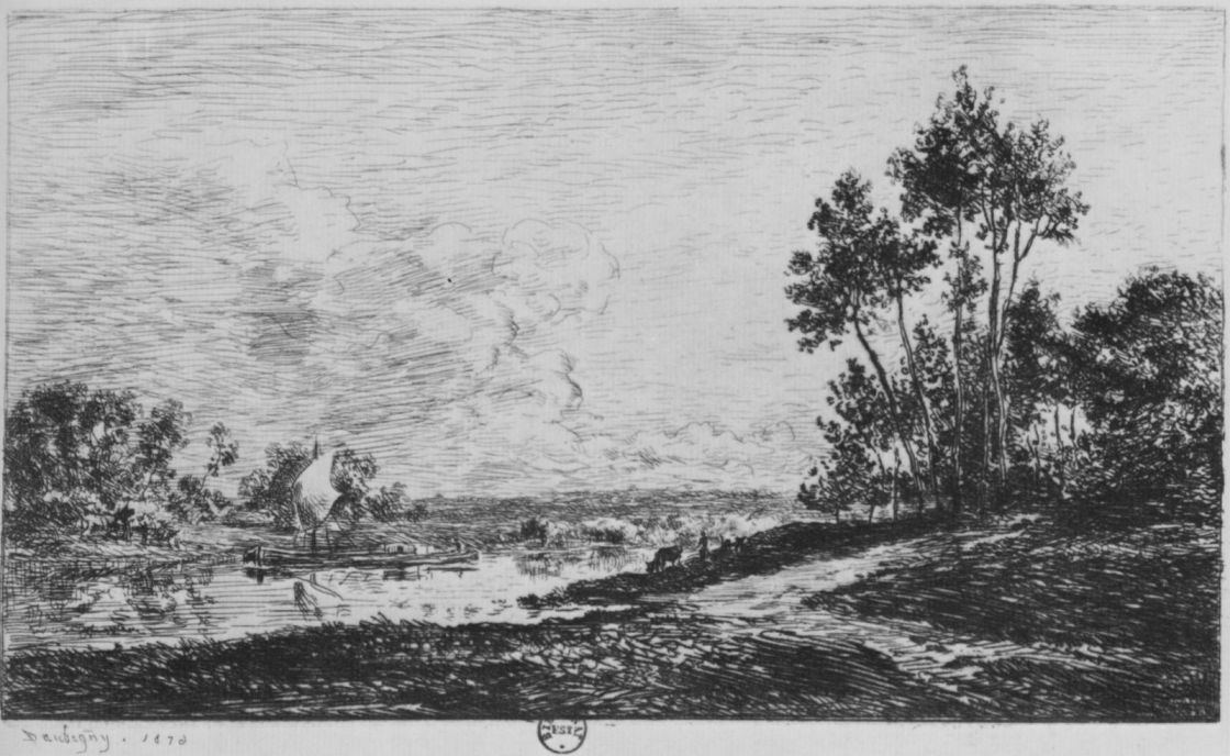 Charles-Francois Daubigny. The Seine at Port-Moran