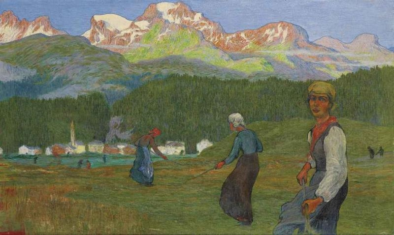 Giovanni Giacometti. Hay. Women in the field