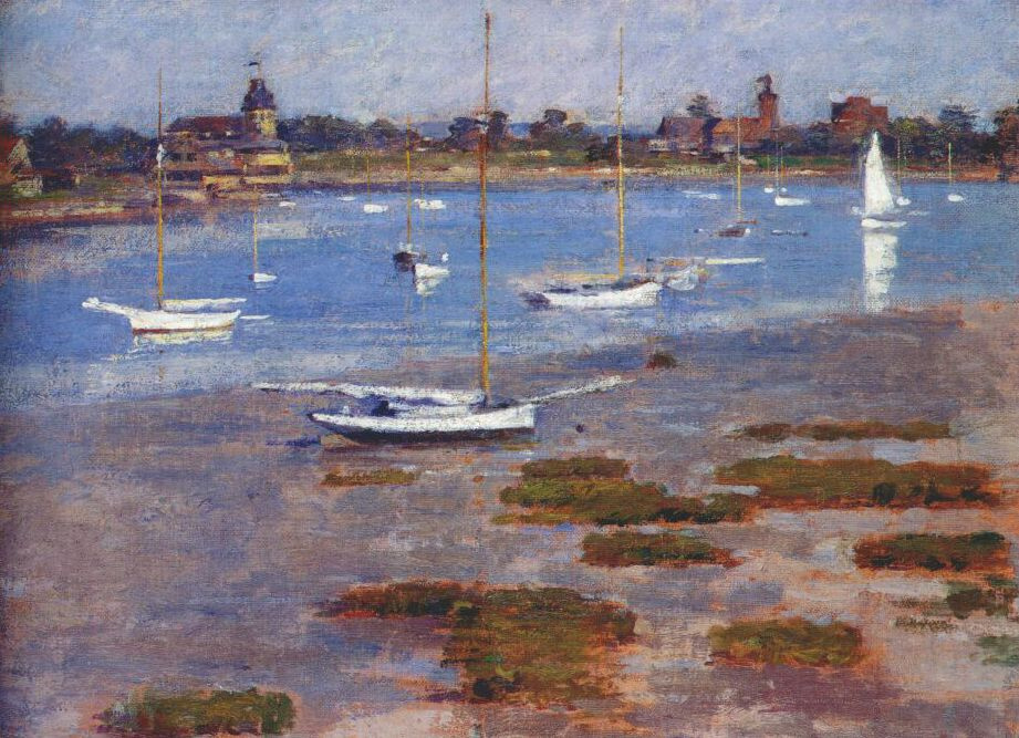 Theodore Robinson. Low tide on the river