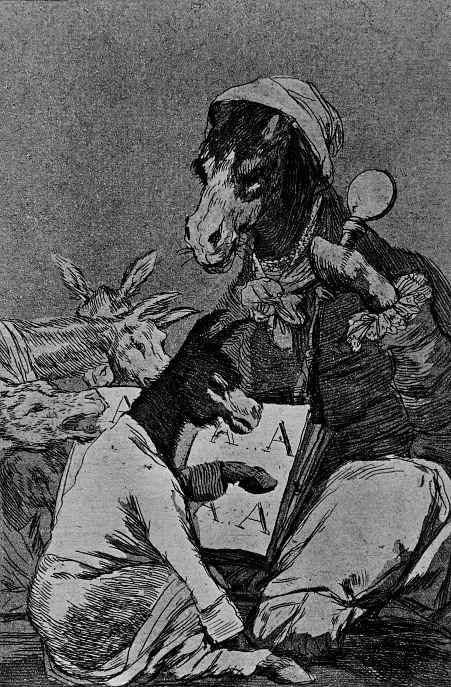 Francisco Goya. "But not smarter or a student?" (Series "Caprichos", page 37)