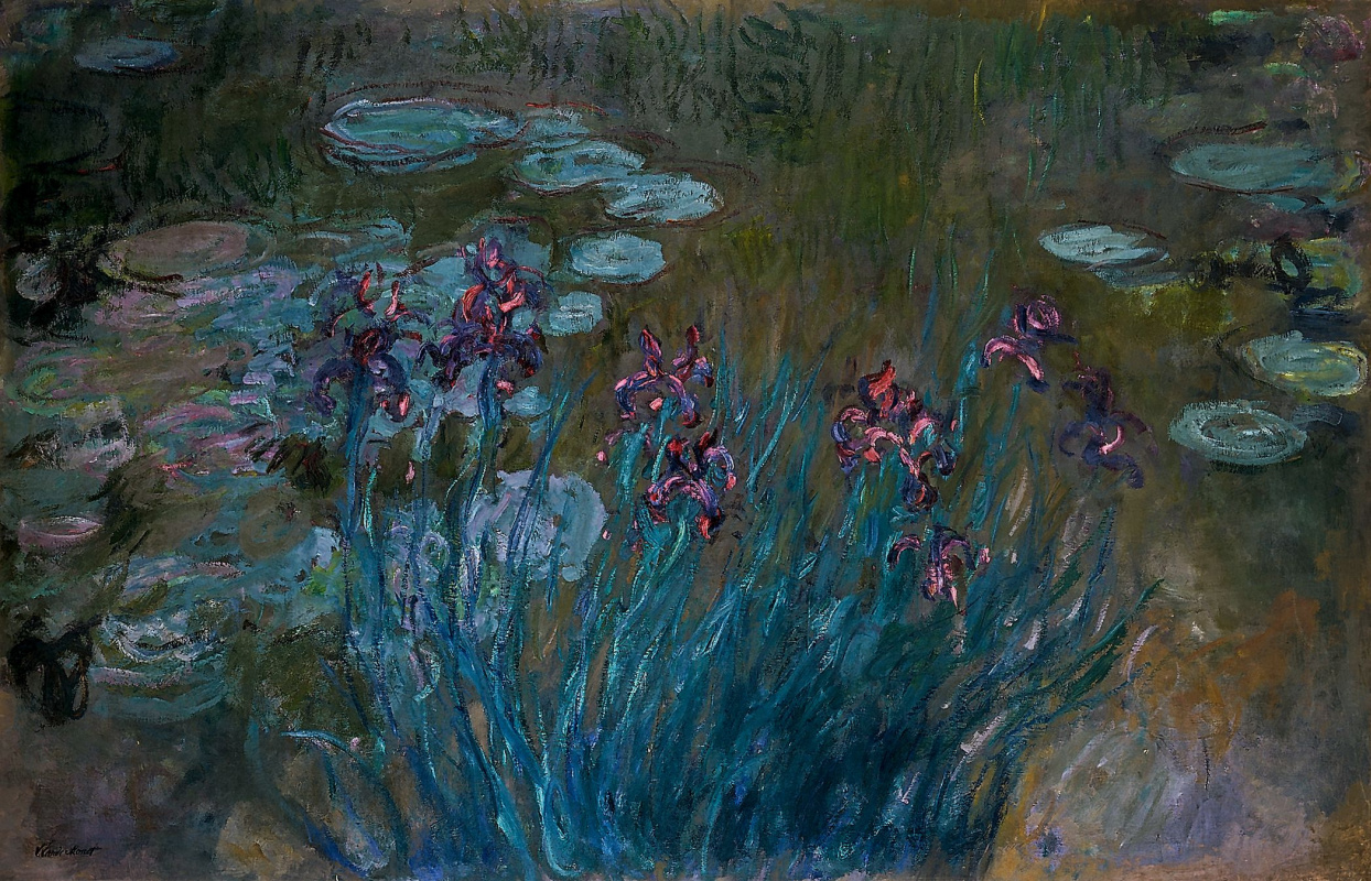 Claude Monet. Irises and water lilies