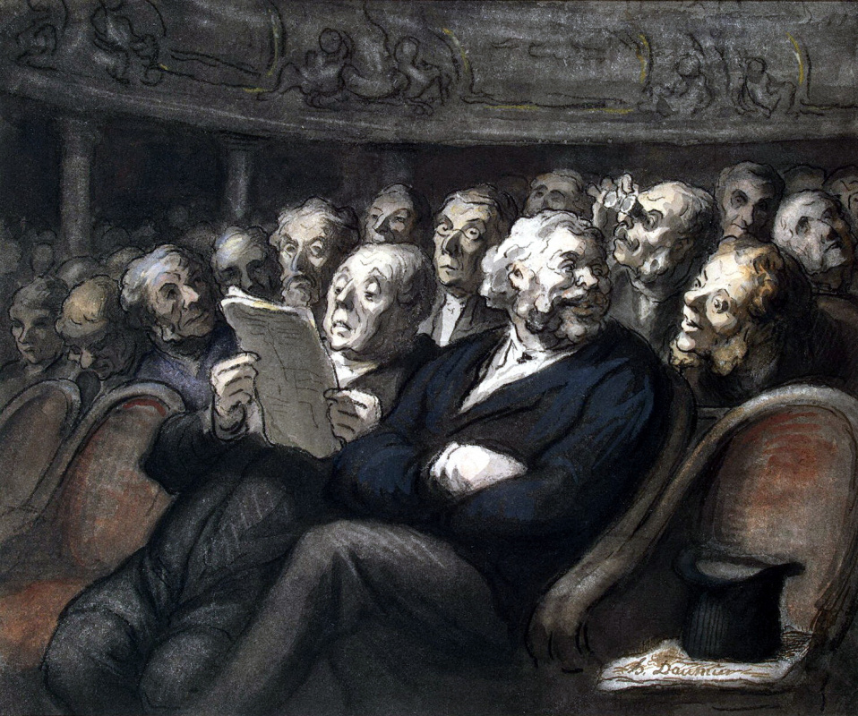 Honore Daumier. Intermission at the comédie française
