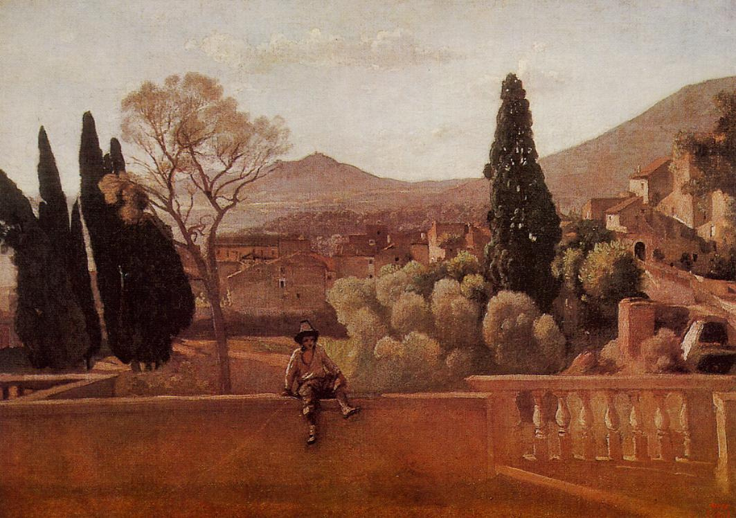 Camille Corot. Gardens of Villa d'Este in Tivoli