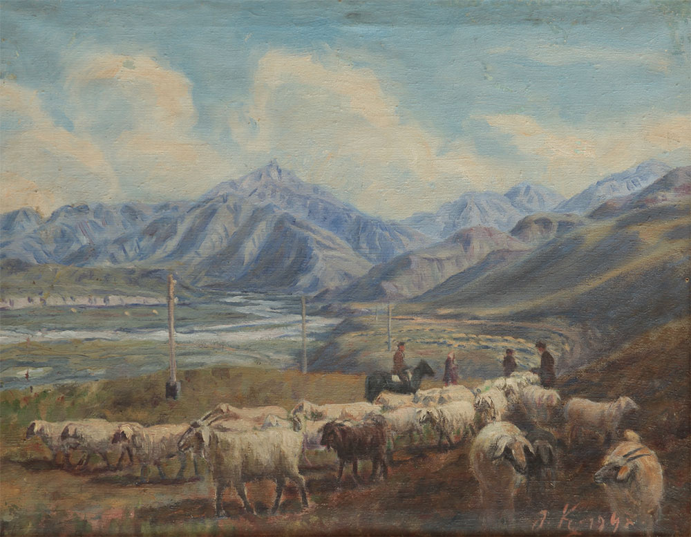 Abylkhan Kasteevich Kasteev. Herd on Jailau