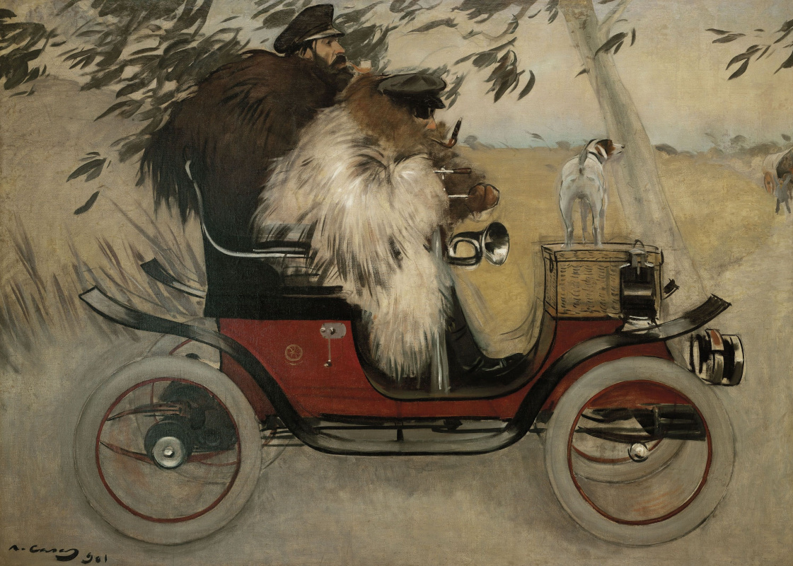 Ramon Casas i Carbó. Ramon Casas and Papa Romeu in the car