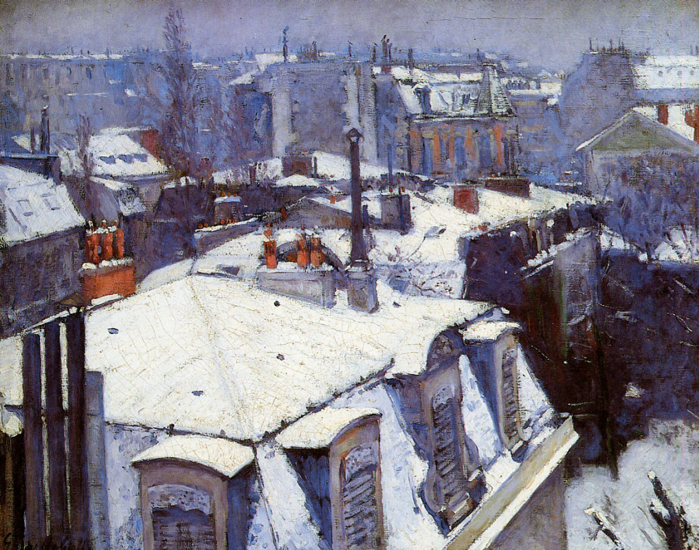 Гюстав Кайботт. Заснеженные крыши в Париже