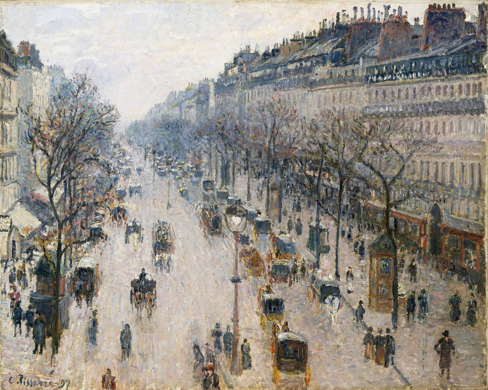 Camille Pissarro. Boulevard Montmartre nella mattina d'inverno