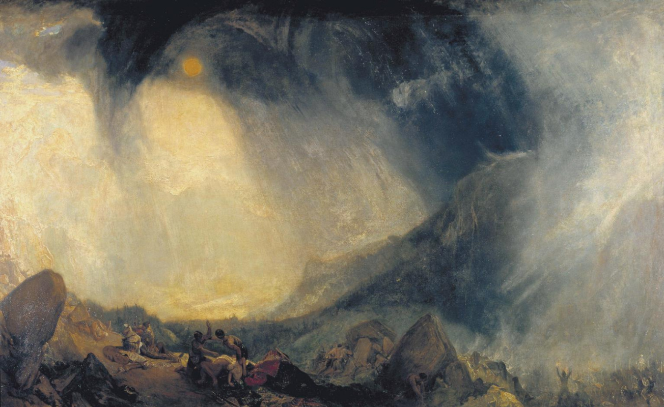 Joseph Mallord William Turner. Snow storm. Hannibal with his army crossing the Alps