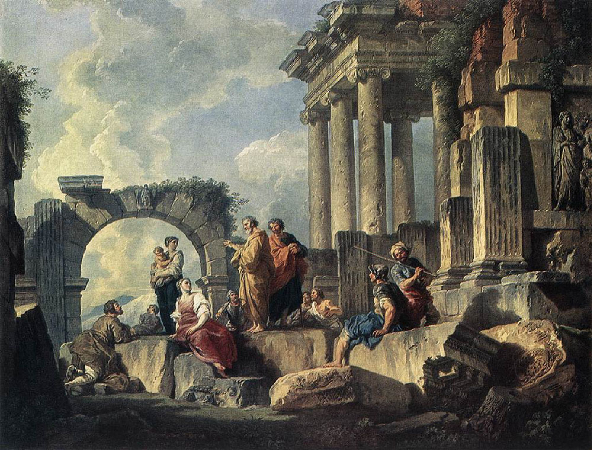 Apostle Paul preaching on the ruins by Giovanni Paolo Pannini