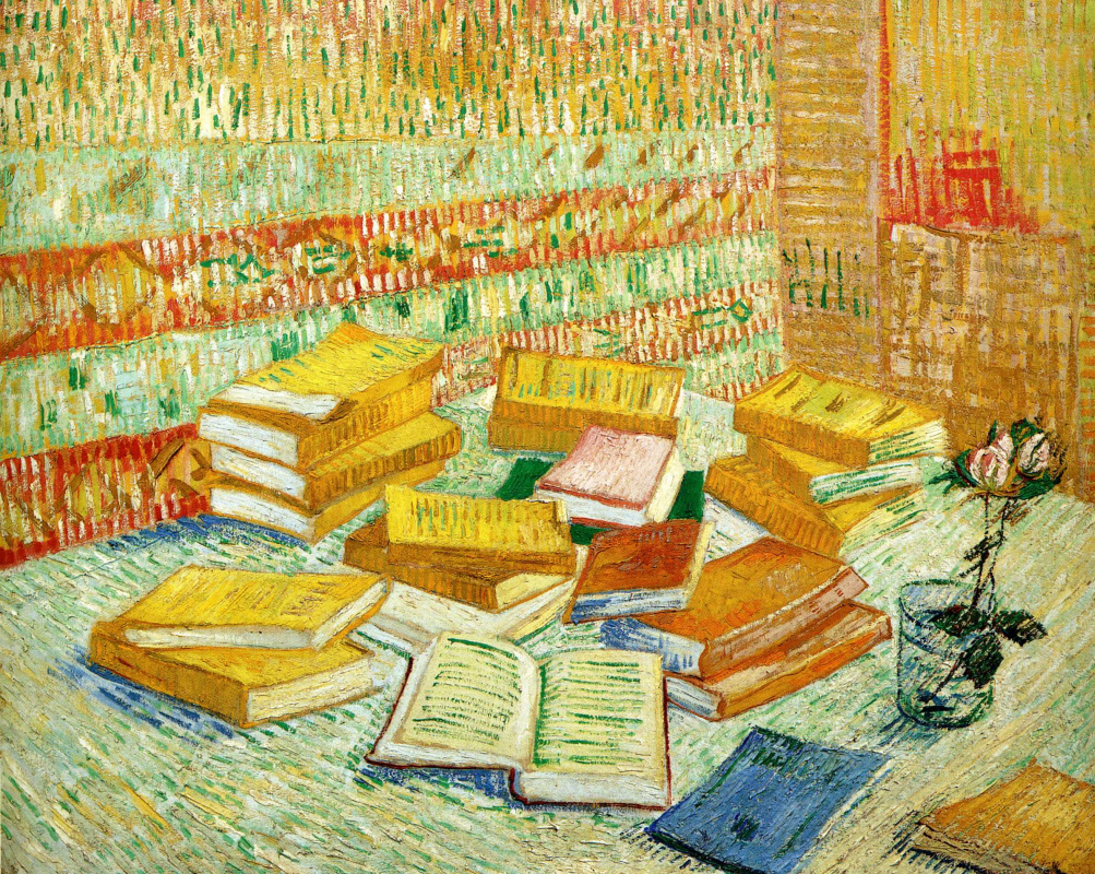 Vincent van Gogh. Still life with French novels and a rose