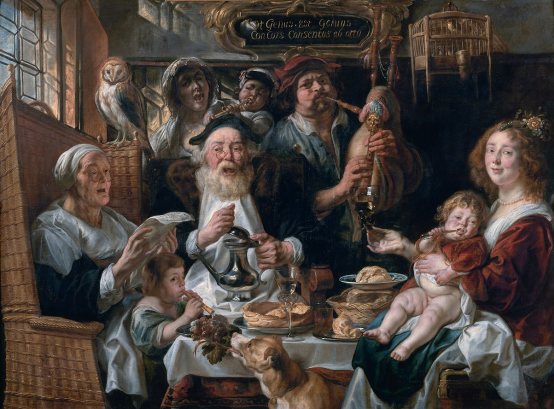 Jacob Jordaens. The old men sing, the young play