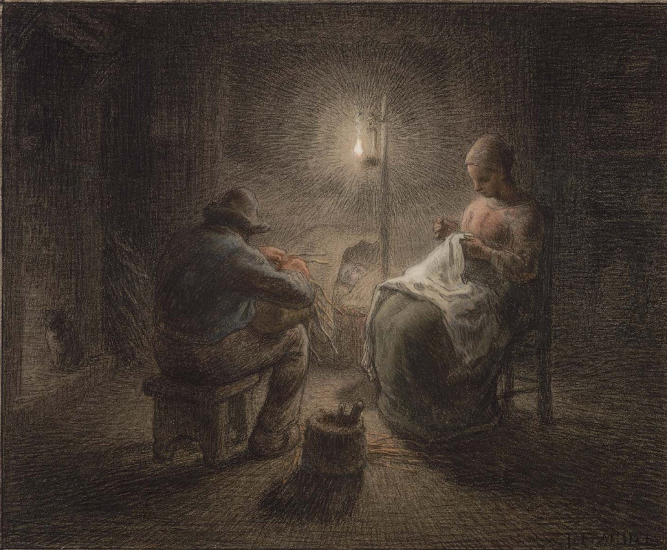 Jean-François Millet. Winter evening