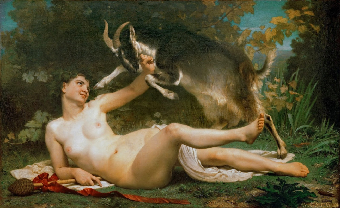 William-Adolphe Bouguereau. A Bacchant and a Goat