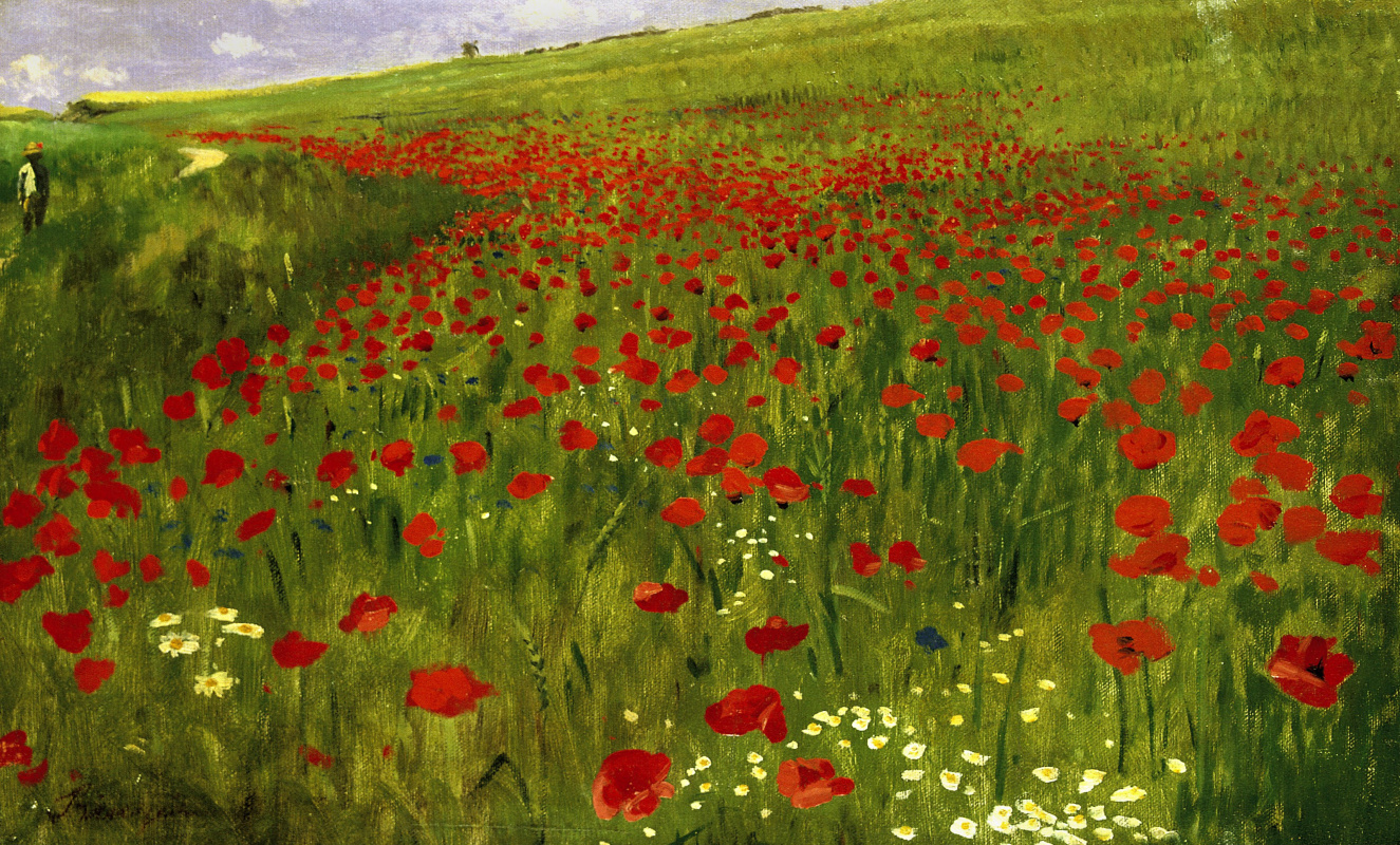 Pál Szinyei Merse. Field with poppies