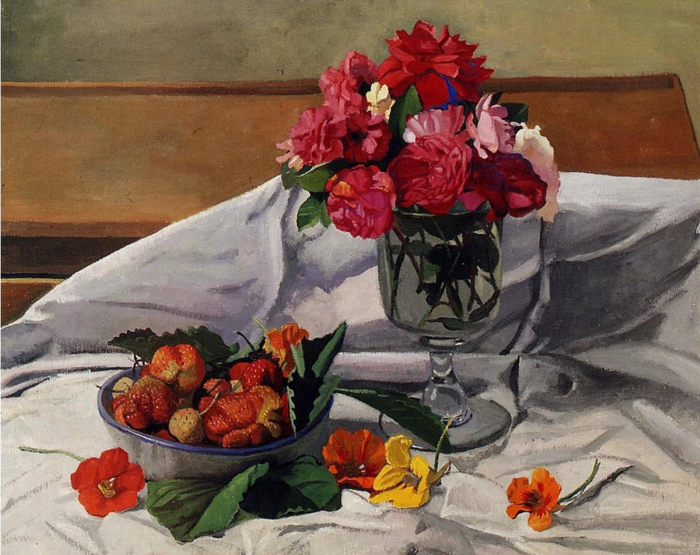 Felix Vallotton. Flowers and strawberries