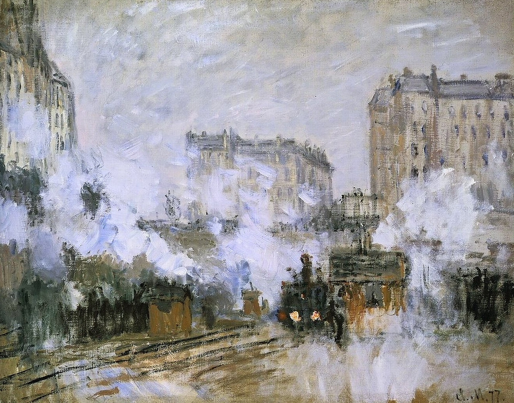 Claude Monet. Vue extérieure de la gare Saint-Lazare, arrivée du train