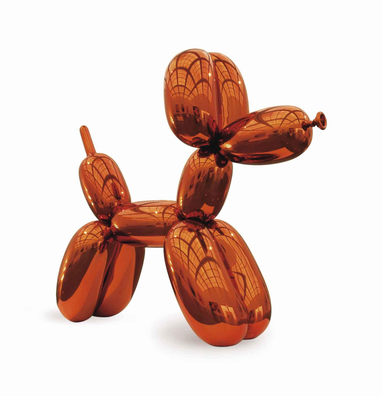 Jeff Koons. Orange dog from balls